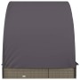 2-person sun lounger with round awning PE rattan gray 211x112x140 cm by vidaXL, Loungers - Ref: Foro24-319655, Price: 282,63 ...