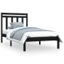 Estructura de cama madera maciza negro 100x200 cm de vidaXL, Camas y somieres - Ref: Foro24-3105244, Precio: 120,40 €, Descue...