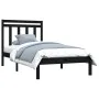 Estructura de cama madera maciza negro 100x200 cm de vidaXL, Camas y somieres - Ref: Foro24-3105244, Precio: 120,40 €, Descue...