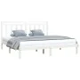 White solid wood bed frame 200x200 cm by vidaXL, Beds and slatted bases - Ref: Foro24-3105271, Price: 139,13 €, Discount: %