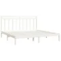 White solid wood bed frame 200x200 cm by vidaXL, Beds and slatted bases - Ref: Foro24-3105271, Price: 139,13 €, Discount: %