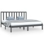 Estructura de cama de madera maciza de pino gris 200x200 cm de vidaXL, Camas y somieres - Ref: Foro24-3105182, Precio: 155,17...