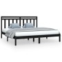 Estructura de cama de madera maciza de pino negra 200x200 cm de vidaXL, Camas y somieres - Ref: Foro24-3105274, Precio: 160,3...
