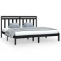 Estructura de cama de madera maciza de pino negra 200x200 cm de vidaXL, Camas y somieres - Ref: Foro24-3105274, Precio: 158,4...