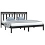 Estructura de cama de madera maciza de pino negra 200x200 cm de vidaXL, Camas y somieres - Ref: Foro24-3105274, Precio: 160,3...