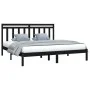 Estructura de cama de madera maciza de pino negra 200x200 cm de vidaXL, Camas y somieres - Ref: Foro24-3105274, Precio: 158,4...