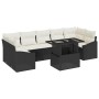 Conjunto de sofá de jardín 8 pcs Negro y crema 100 x 55 x 73 cm