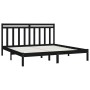 Estructura de cama de madera maciza de pino negra 200x200 cm de vidaXL, Camas y somieres - Ref: Foro24-3105274, Precio: 160,3...