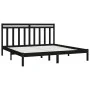 Estructura de cama de madera maciza de pino negra 200x200 cm de vidaXL, Camas y somieres - Ref: Foro24-3105274, Precio: 158,4...