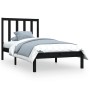 Estructura de cama madera maciza de pino negra 100x200 cm de vidaXL, Camas y somieres - Ref: Foro24-3105154, Precio: 117,88 €...