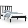 Estructura de cama madera maciza de pino negra 100x200 cm de vidaXL, Camas y somieres - Ref: Foro24-3105154, Precio: 116,43 €...