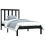 Estructura de cama madera maciza de pino negra 100x200 cm de vidaXL, Camas y somieres - Ref: Foro24-3105154, Precio: 116,43 €...