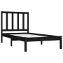 Estructura de cama madera maciza de pino negra 100x200 cm de vidaXL, Camas y somieres - Ref: Foro24-3105154, Precio: 116,43 €...