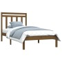 Honey brown solid wood bed frame 100x200 cm by vidaXL, Beds and slatted bases - Ref: Foro24-3105243, Price: 103,98 €, Discoun...