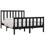 Black solid wood bed frame 140x190 cm by vidaXL, Beds and slatted bases - Ref: Foro24-3105209, Price: 172,30 €, Discount: %