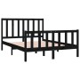 Black solid wood bed frame 140x190 cm by vidaXL, Beds and slatted bases - Ref: Foro24-3105209, Price: 172,30 €, Discount: %