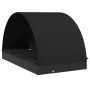 2-person sun lounger with round black PE rattan awning 211x112x140 cm by vidaXL, Loungers - Ref: Foro24-319656, Price: 284,18...