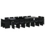 Set de muebles jardín 17 pzas con cojines ratán sintético negro
