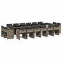 Set comedor de jardín 17 pzas y cojines ratán sintético gris