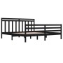 Estructura de cama de madera maciza de pino negra 200x200 cm de vidaXL, Camas y somieres - Ref: Foro24-3105339, Precio: 172,3...