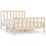 Solid wood bed frame 140x190 cm by vidaXL, Beds and slatted bases - Ref: Foro24-3105205, Price: 124,04 €, Discount: %
