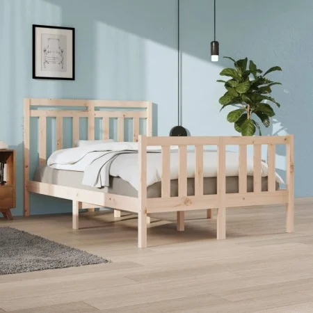 Solid wood bed frame 120x190 cm by vidaXL, Beds and slatted bases - Ref: Foro24-3105350, Price: 114,26 €, Discount: %