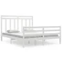 Estructura de cama de madera maciza de pino blanca 160x200 cm de vidaXL, Camas y somieres - Ref: Foro24-3105326, Precio: 141,...