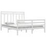 Estructura de cama de madera maciza de pino blanca 160x200 cm de vidaXL, Camas y somieres - Ref: Foro24-3105326, Precio: 141,...