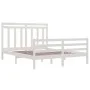Estructura de cama de madera maciza de pino blanca 160x200 cm de vidaXL, Camas y somieres - Ref: Foro24-3105326, Precio: 141,...