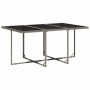 Set comedor jardín 7 pzas y cojines ratán sintético gris