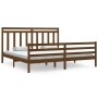 Estructura de cama madera maciza de pino marrón miel 200x200 cm