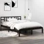 Estructura de cama de madera maciza negra 140x190 cm de vidaXL, Camas y somieres - Ref: Foro24-3105389, Precio: 156,51 €, Des...