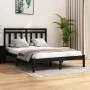 Black solid wood bed frame 140x190 cm by vidaXL, Beds and slatted bases - Ref: Foro24-3105234, Price: 157,58 €, Discount: %