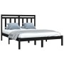 Black solid wood bed frame 140x190 cm by vidaXL, Beds and slatted bases - Ref: Foro24-3105234, Price: 159,62 €, Discount: %
