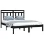 Black solid wood bed frame 140x190 cm by vidaXL, Beds and slatted bases - Ref: Foro24-3105234, Price: 157,58 €, Discount: %