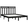 Black solid wood bed frame 140x190 cm by vidaXL, Beds and slatted bases - Ref: Foro24-3105234, Price: 157,58 €, Discount: %
