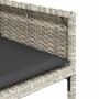Set comedor de jardín 9 pzas cojines ratán sintético gris claro