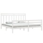 White solid wood bed frame 200x200 cm by vidaXL, Beds and slatted bases - Ref: Foro24-3105336, Price: 156,48 €, Discount: %