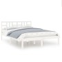 Weißer Massivholzbettrahmen 140x190 cm von vidaXL, Betten und Lattenroste - Ref: Foro24-3105386, Preis: 124,03 €, Rabatt: %