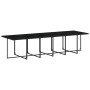 Set comedor de jardín con cojines 13 pzas ratán sintético negro