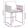 Set comedor de jardín con cojines 13 pzas ratán sintético negro