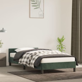 Dunkelgrüner Samtbettrahmen mit Kopfteil 100x200 cm von vidaXL, Betten und Lattenroste - Ref: Foro24-347558, Preis: 89,48 €, ...