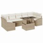 Conjunto de sofá de jardín 8 pcs beige y crema 100 x 55 x 73 cm