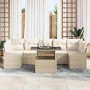 Conjunto de sofá de jardín 8 pcs beige y crema 100 x 55 x 73 cm