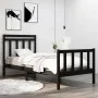 Black single solid wood bed frame 75x190 cm by vidaXL, Beds and slatted bases - Ref: Foro24-3105344, Price: 120,46 €, Discoun...