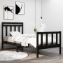 Estructura de cama madera maciza individual negra 75x190 cm de vidaXL, Camas y somieres - Ref: Foro24-3105344, Precio: 122,02 €
