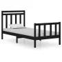 Black single solid wood bed frame 75x190 cm by vidaXL, Beds and slatted bases - Ref: Foro24-3105344, Price: 120,46 €, Discoun...