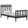 Black single solid wood bed frame 75x190 cm by vidaXL, Beds and slatted bases - Ref: Foro24-3105344, Price: 120,46 €, Discoun...
