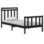 Estructura de cama madera maciza individual negra 75x190 cm de vidaXL, Camas y somieres - Ref: Foro24-3105344, Precio: 122,02 €