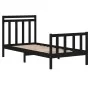 Black single solid wood bed frame 75x190 cm by vidaXL, Beds and slatted bases - Ref: Foro24-3105344, Price: 120,46 €, Discoun...